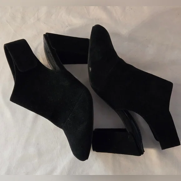 Adam Tucker Jenna Leather Suede Slingback Block Heels Size 7.5M - Picture 5 of 8